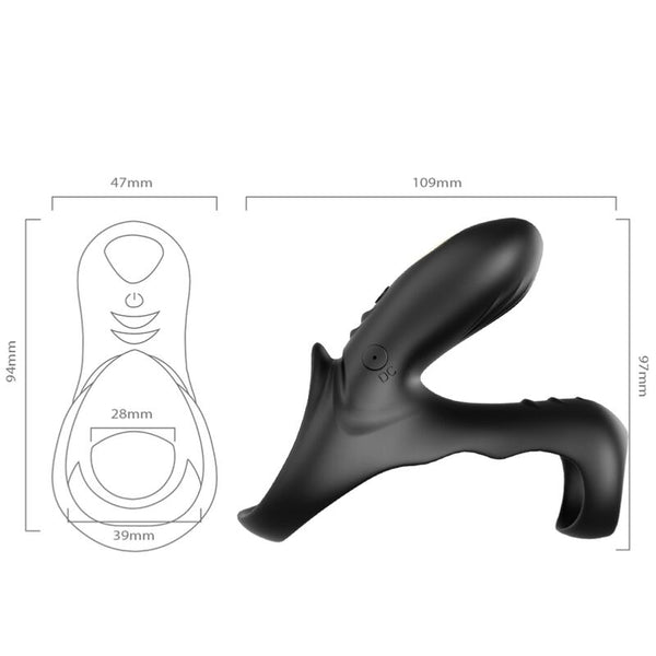 Ranger anillo doble vibrador pareja negro