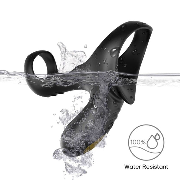 Ranger anillo doble vibrador pareja negro
