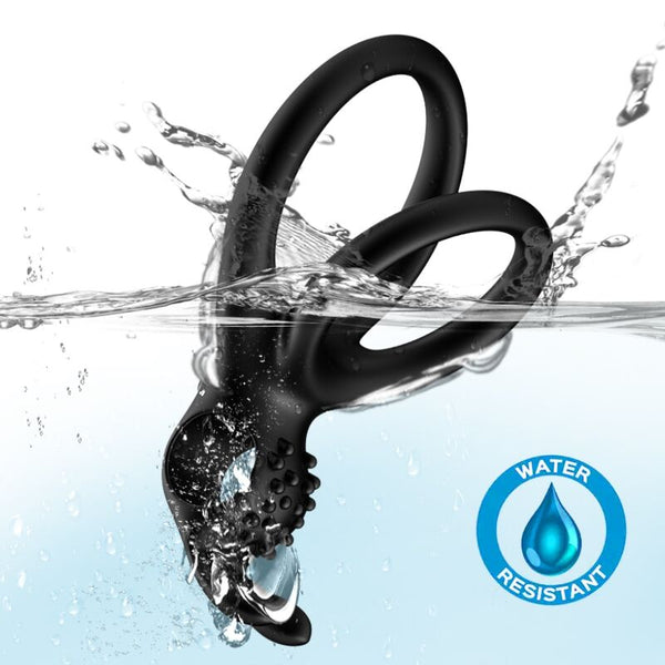 Traveler anillo doble vibrador pareja rabbit negro
