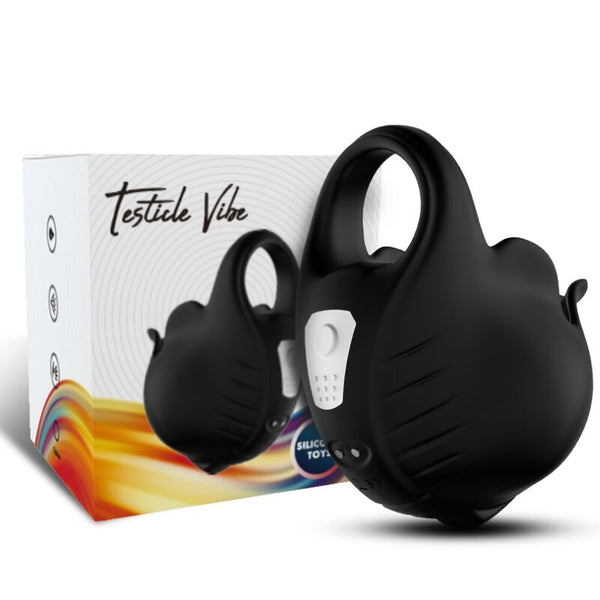 Cupping anillo vibrador control remoto negro