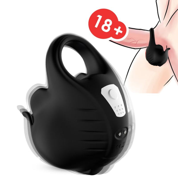 Cupping anillo vibrador control remoto negro