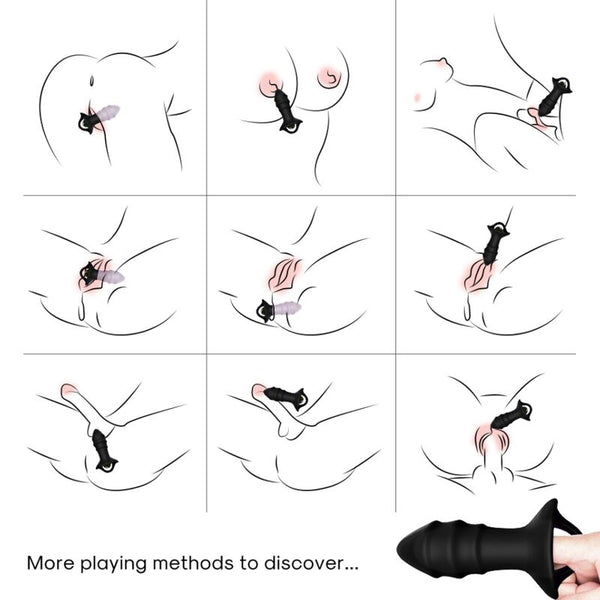 Kylin dedal vibrador y plug anal control remoto negro