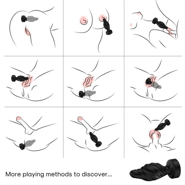 Vibrador y plug anal control remoto negro