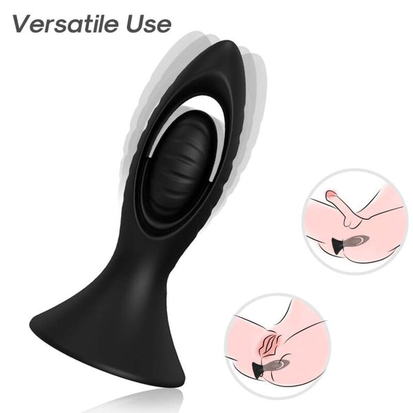Vibrador y plug anal silicona negro