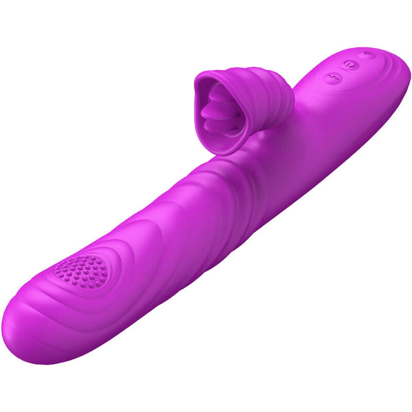 Angelia vibrador multifunción con lengua estimuladora efecto calor violeta