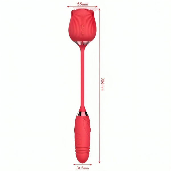 Succionador Armony Delight Flower con movimiento de empuje rojo