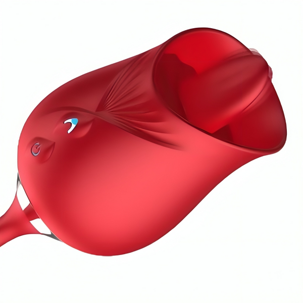 Delight flower vibrador y bumping con lengua rojo