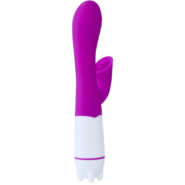 Happy vibrador y estimulador con lengua recargable violeta