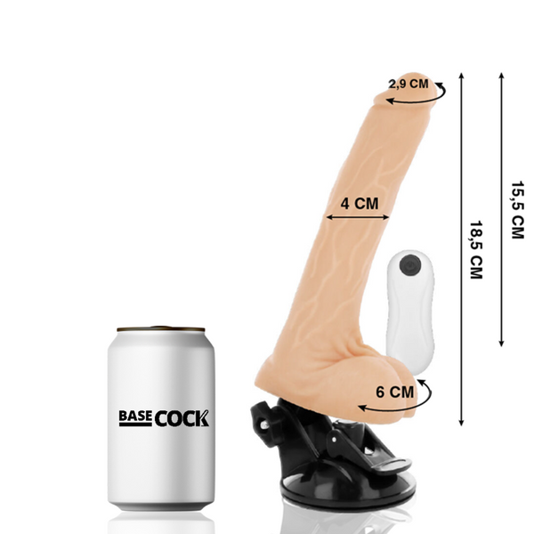 Vibrador realístico articulable control remoto negro 18.5 cm o 4 cm