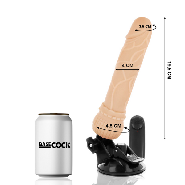 Vibrador realístico control remoto negro 19.5 cm o 4 cm