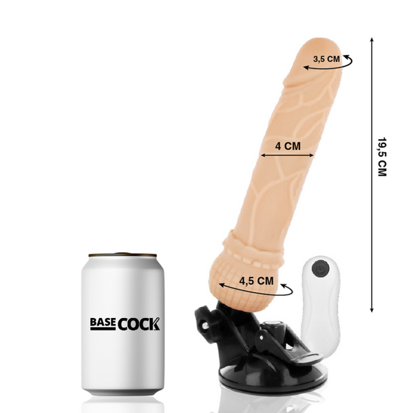 Vibrador realístico control remoto negro 19.5 cm o 4 cm 2