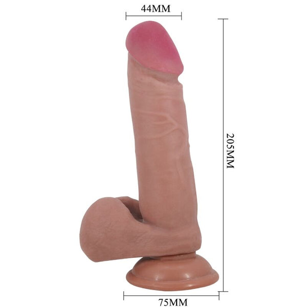 Pretty sliding skin series dildo realístico con ventosa piel deslizante natural 20.5 cm