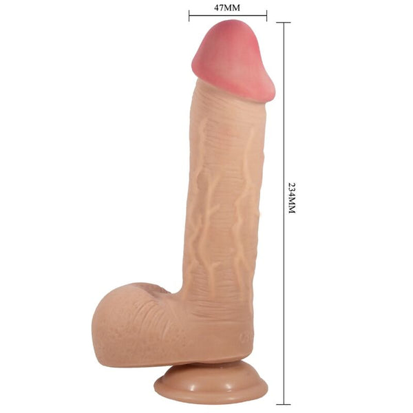 Pretty sliding skin series dildo realístico con ventosa piel deslizante natural 23.4 cm