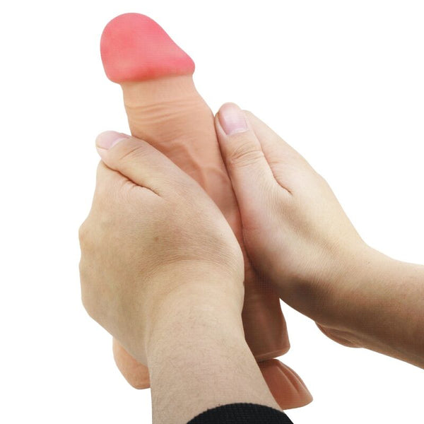 Pretty sliding skin series dildo realístico con ventosa piel deslizante control remoto natural 21.8 cm