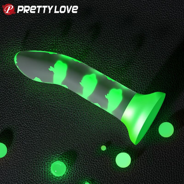 Pretty magical nightfall dildo sin vibración luminoso verde