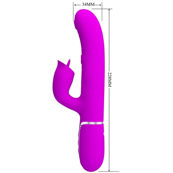 Vibrador rabbit con licking fucsia