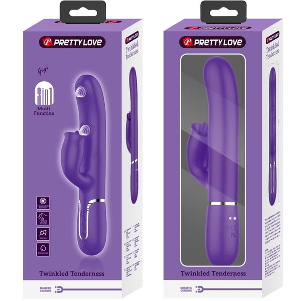 Vibrador rabbit con licking morado