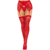 Leg medias encaje y liguero rojo