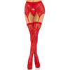 Leg medias encaje y liguero rojo
