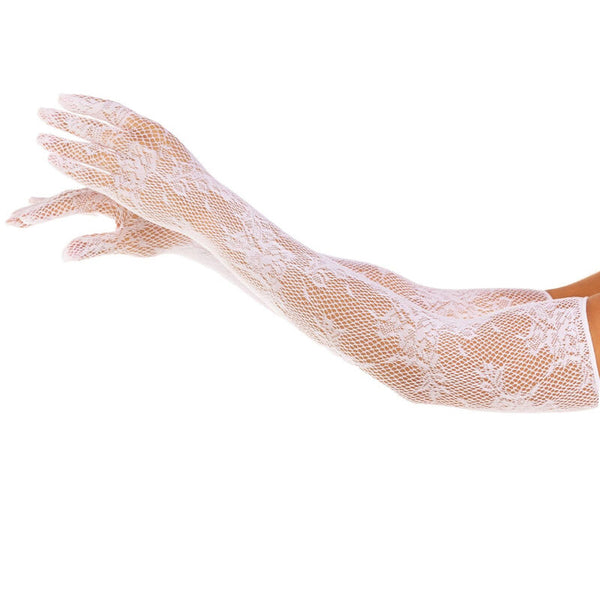 Leg guantes red floral blanco