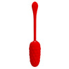 Huevo vibrador con textura marina recargable rojo