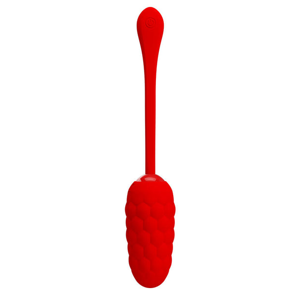 Huevo vibrador con textura marina recargable rojo