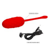 Huevo vibrador con textura marina recargable rojo