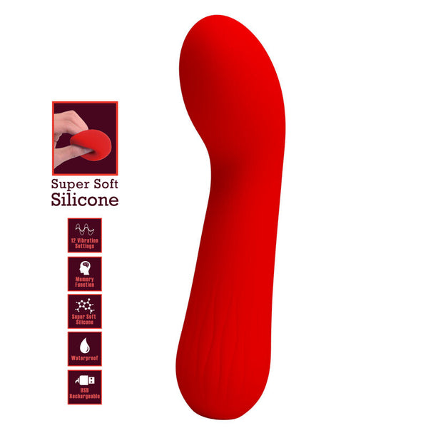 Faun vibrador recargable rojo