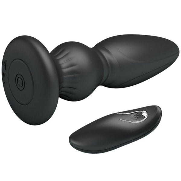 Vibrador potente control remoto anal plug negro