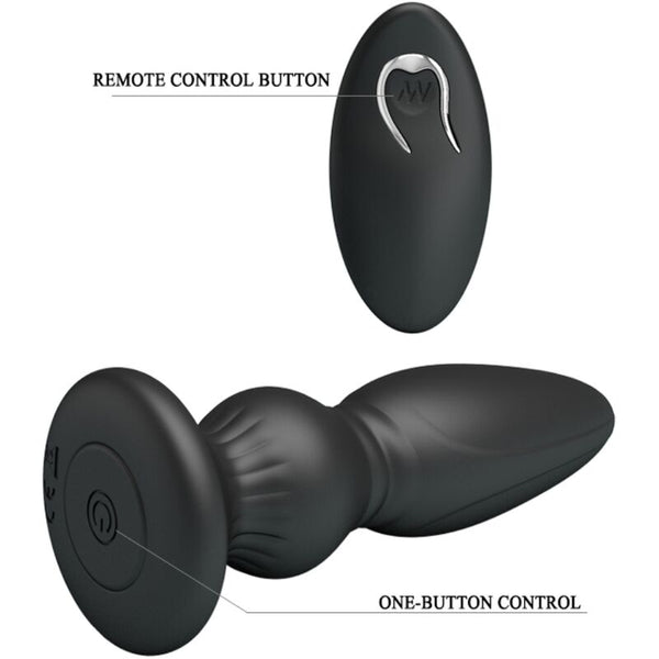 Vibrador potente control remoto anal plug negro
