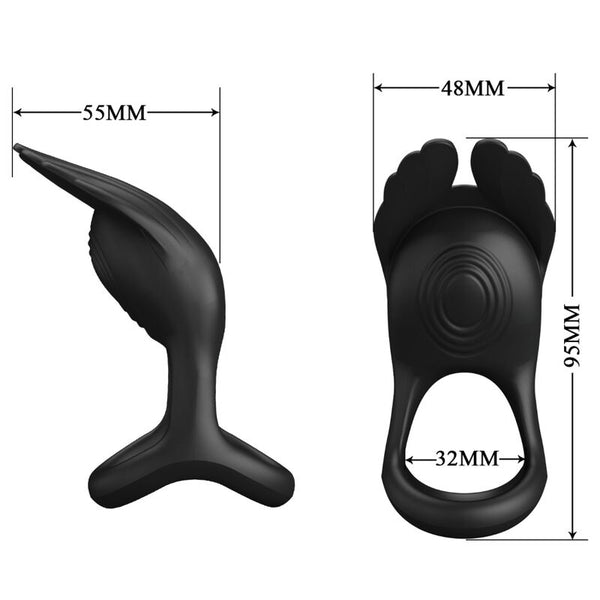 Silas anillo vibrador 7 vibraciones silicona negro