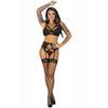 Livco pojzon lc 90670 sujetador con medias con liguero con panty negro l xl
