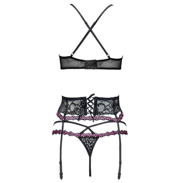 Livco snehana LC 90443 sujetador con liguero con braga negro