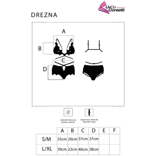 Livco drezna lc 90733 sujetador con panty negro l xl