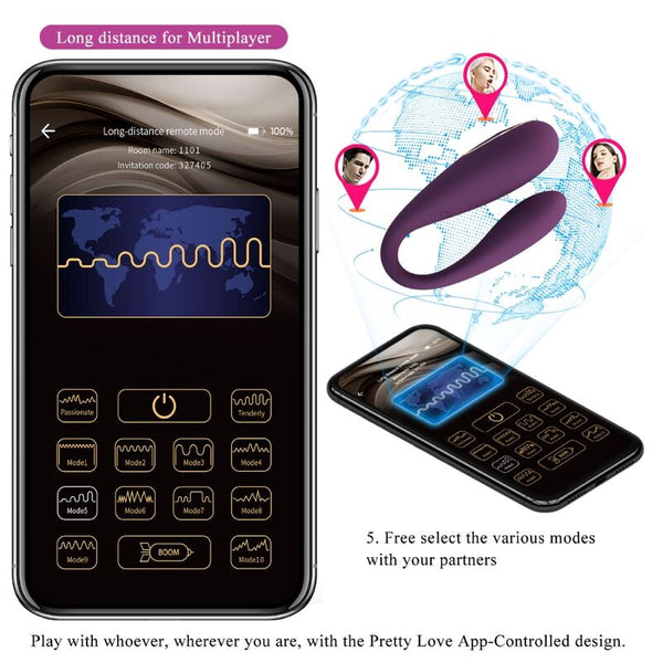 Vibrador doble August con app y control remoto