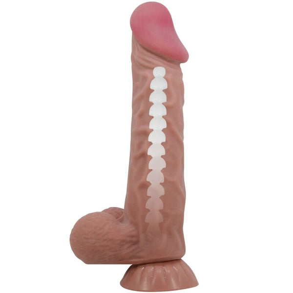 Pretty sliding skin series dildo realístico con ventosa piel deslizante moreno 24 cm