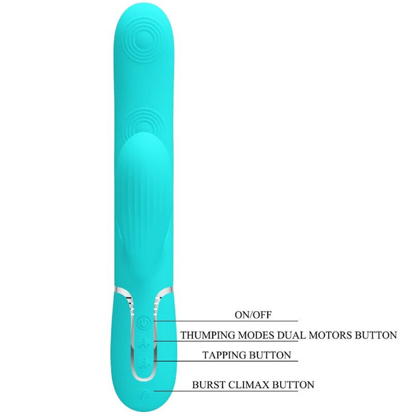 Perlita vibrador Punto G 3 en 1 multifunción verde agua