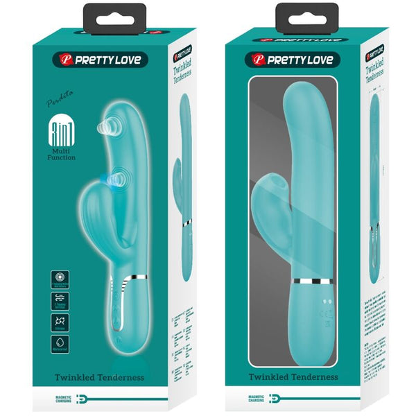 Perlita vibrador Punto G 3 en 1 multifunción verde agua
