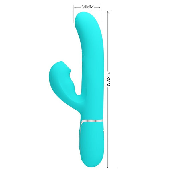 Perlita vibrador Punto G 3 en 1 multifunción verde agua