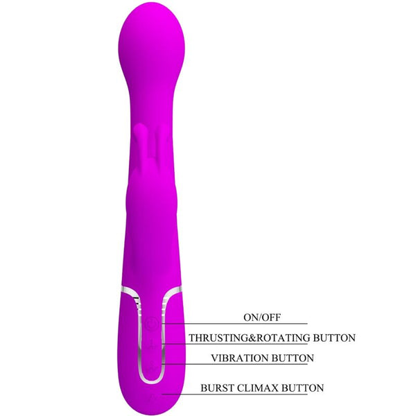 Dejon vibrador rabbit 3 en 1 multifunción violeta