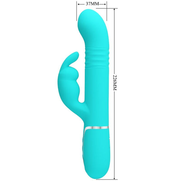Vibrador coale rabbit perlas verde agua