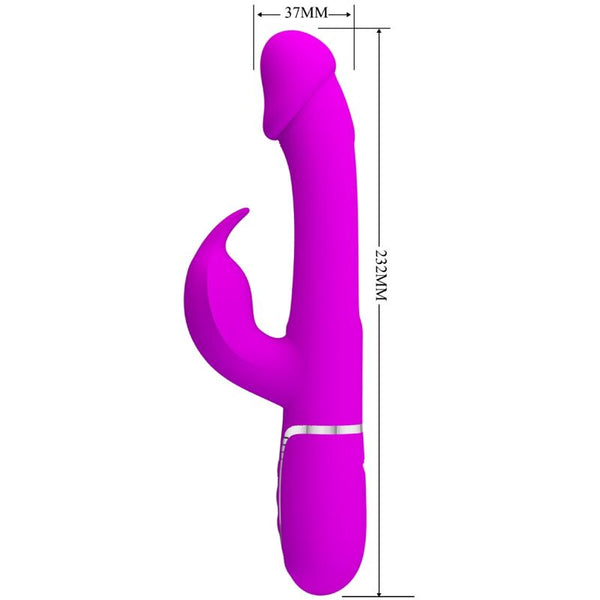 Kampas vibrador rabbit 3 en 1 multifunción con lengua fucsia