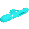 Kampas vibrador rabbit 3 en 1 multifunción con lengua verde agua