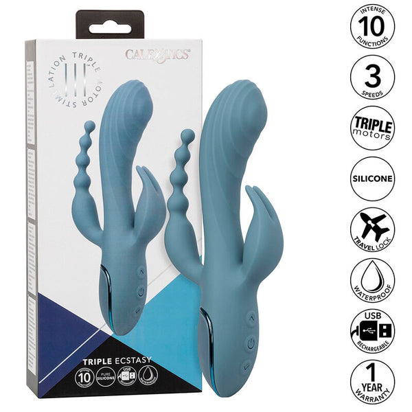 Vibrador triple éxtasis gris
