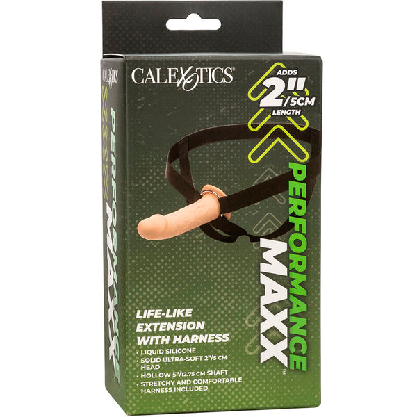 Calexotics performance maxx extensión realista con arnés piel claro