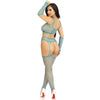 Leg set top medias de liga y guantes azul