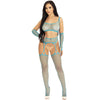 Leg set top medias de liga y guantes azul