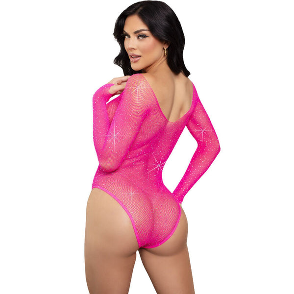 Leg body manga larga cristalizada fucsia