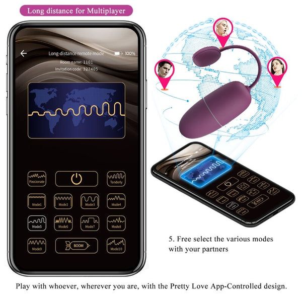 Nymph huevo vibrador controlado por app lila