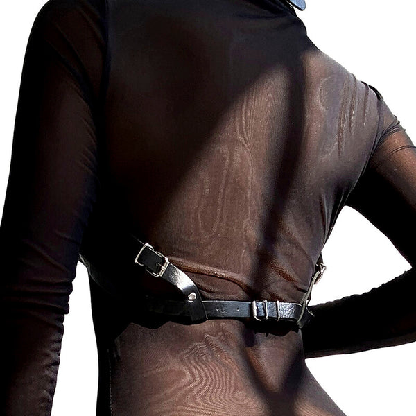 Subblime arnés de pecho cuero negro talla única